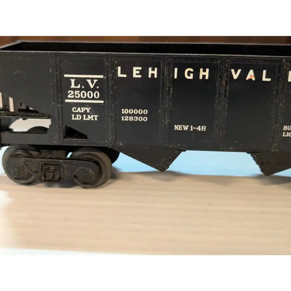 Lionel Vintage O Gauge Black Lehigh Valley Hopper Car 25000